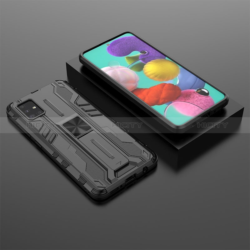 Funda Bumper Silicona y Plastico Mate Carcasa con Magnetico Soporte KC2 para Samsung Galaxy A51 5G