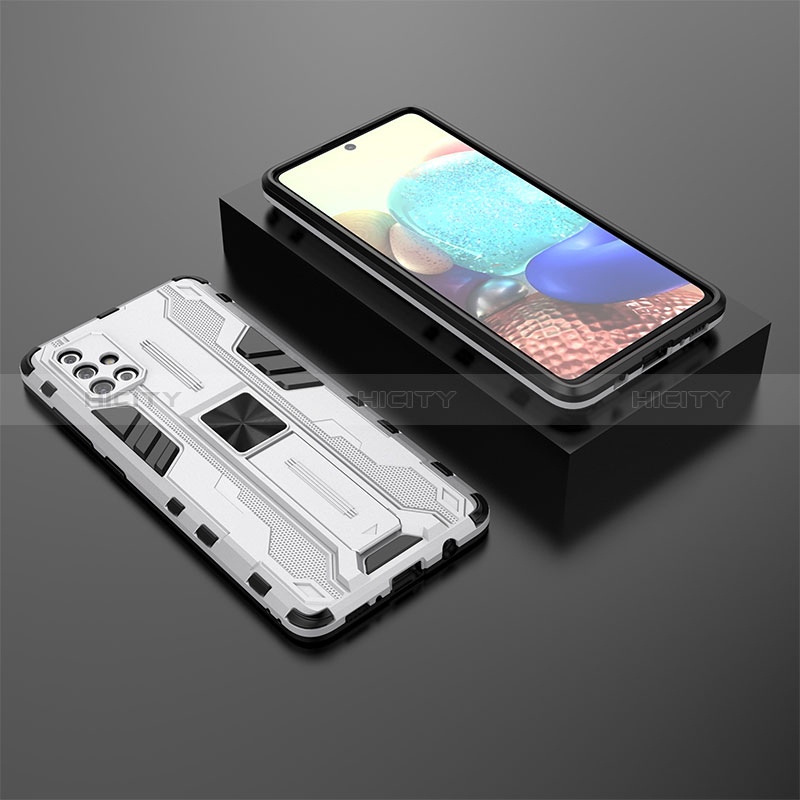 Funda Bumper Silicona y Plastico Mate Carcasa con Magnetico Soporte KC2 para Samsung Galaxy A71 4G A715