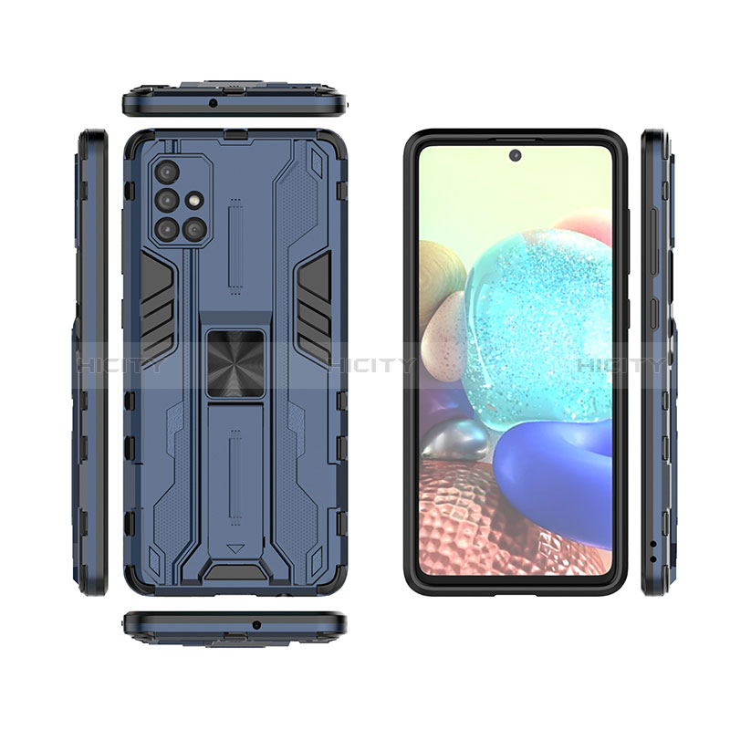 Funda Bumper Silicona y Plastico Mate Carcasa con Magnetico Soporte KC2 para Samsung Galaxy A71 5G