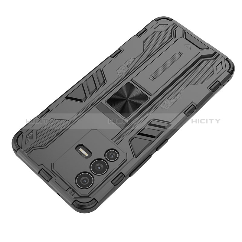 Funda Bumper Silicona y Plastico Mate Carcasa con Magnetico Soporte KC2 para Vivo V23 5G