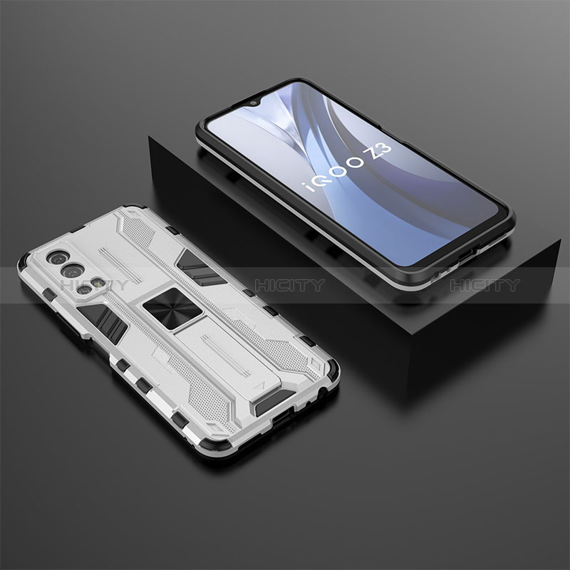 Funda Bumper Silicona y Plastico Mate Carcasa con Magnetico Soporte KC2 para Vivo Y75s 5G