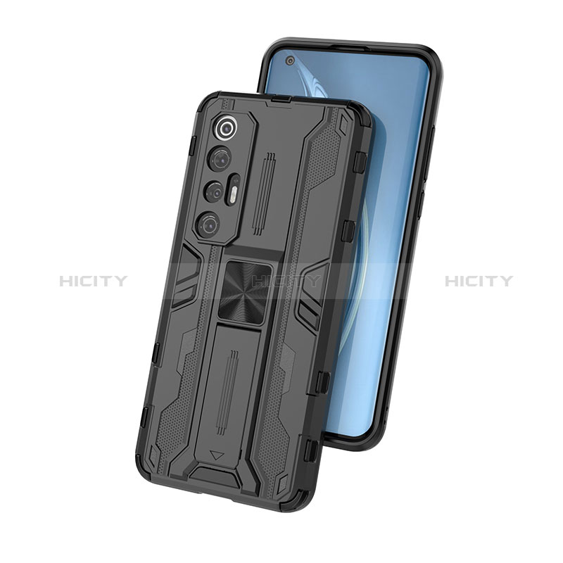 Funda Bumper Silicona y Plastico Mate Carcasa con Magnetico Soporte KC2 para Xiaomi Mi 10S 5G