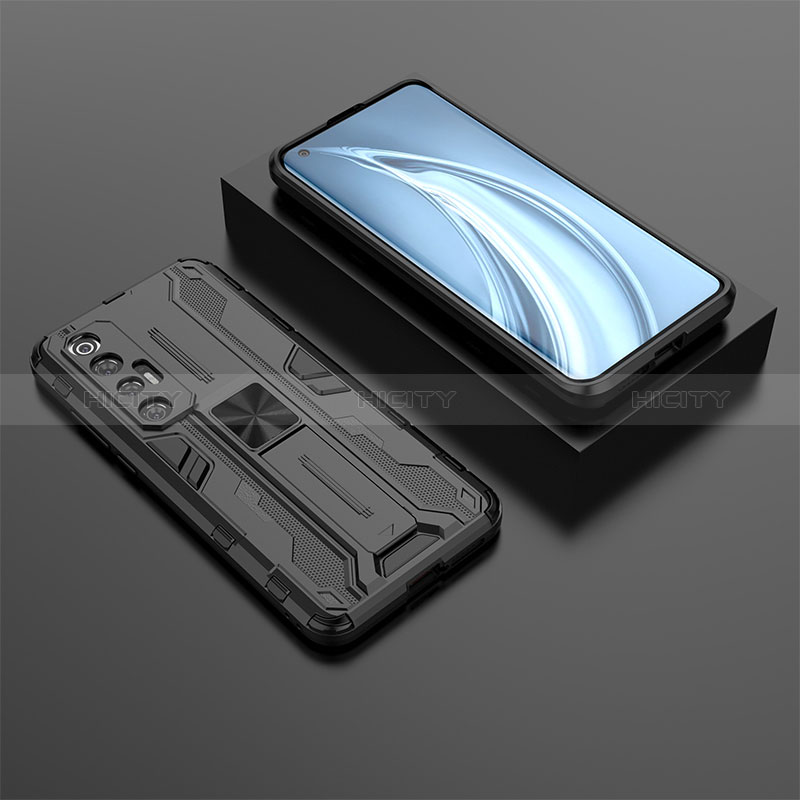 Funda Bumper Silicona y Plastico Mate Carcasa con Magnetico Soporte KC2 para Xiaomi Mi 10S 5G