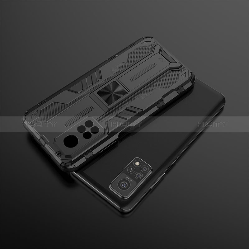 Funda Bumper Silicona y Plastico Mate Carcasa con Magnetico Soporte KC2 para Xiaomi Mi 10T 5G