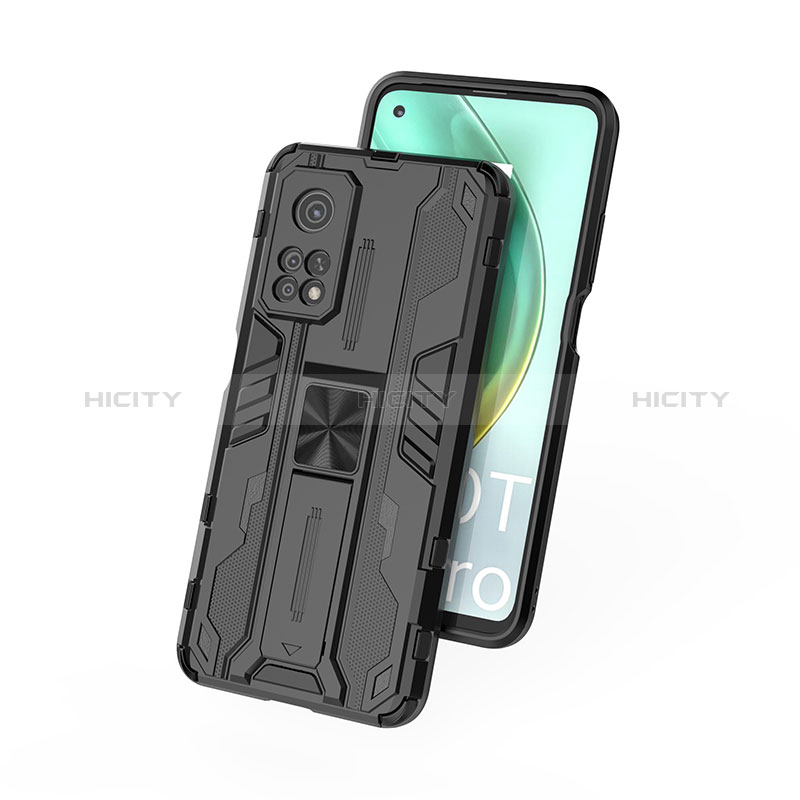 Funda Bumper Silicona y Plastico Mate Carcasa con Magnetico Soporte KC2 para Xiaomi Mi 10T Pro 5G