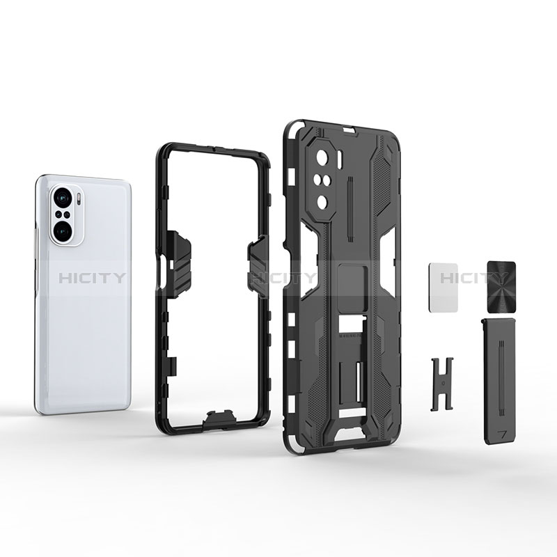 Funda Bumper Silicona y Plastico Mate Carcasa con Magnetico Soporte KC2 para Xiaomi Mi 11i 5G