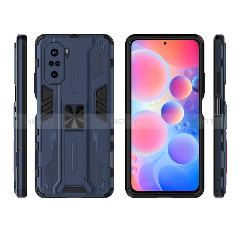 Funda Bumper Silicona y Plastico Mate Carcasa con Magnetico Soporte KC2 para Xiaomi Mi 11i 5G