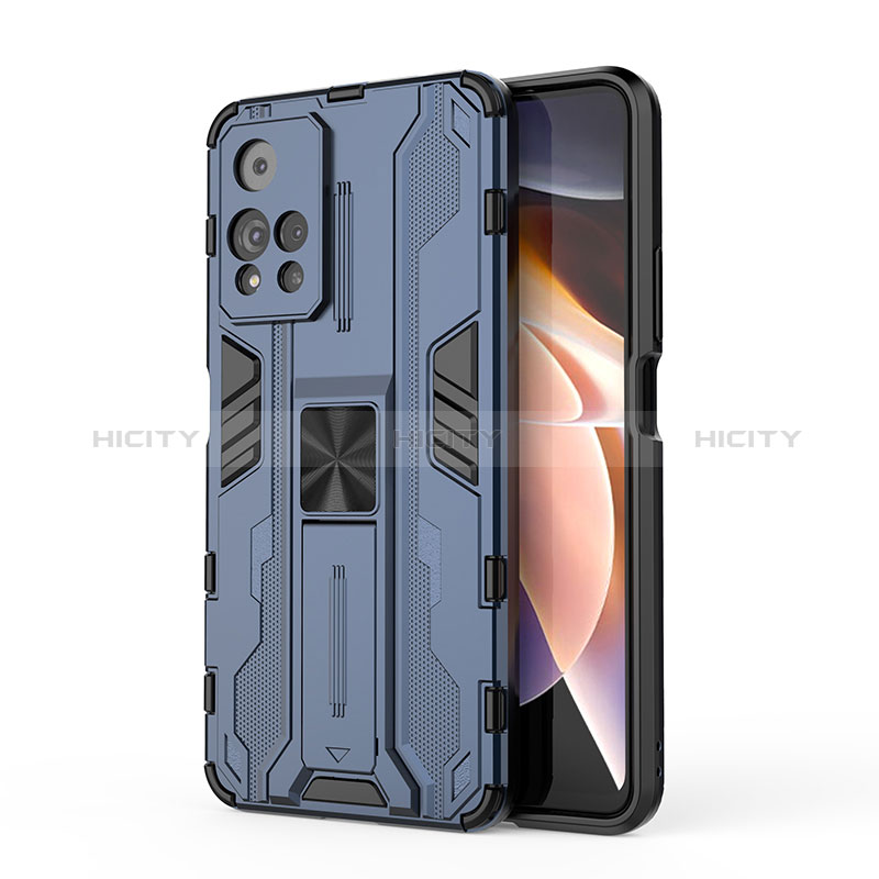 Funda Bumper Silicona y Plastico Mate Carcasa con Magnetico Soporte KC2 para Xiaomi Mi 11i 5G (2022)