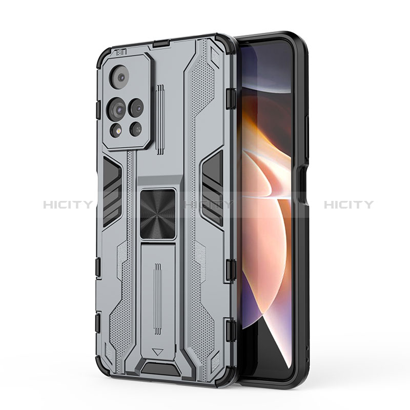 Funda Bumper Silicona y Plastico Mate Carcasa con Magnetico Soporte KC2 para Xiaomi Mi 11i 5G (2022)