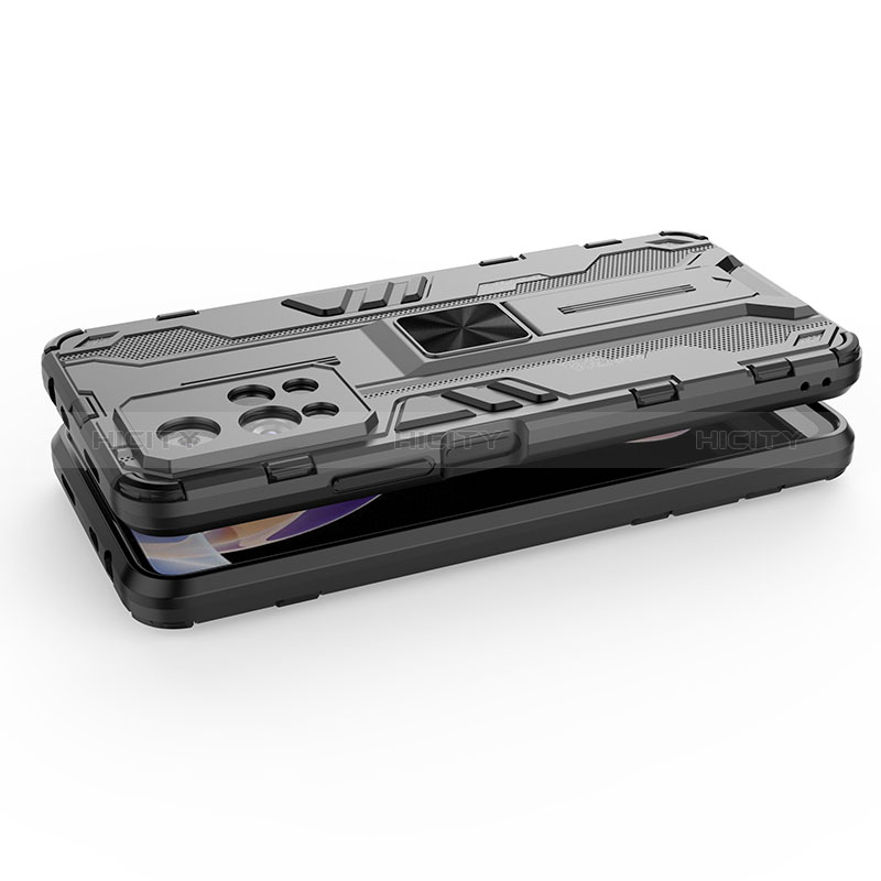 Funda Bumper Silicona y Plastico Mate Carcasa con Magnetico Soporte KC2 para Xiaomi Mi 11i 5G (2022)