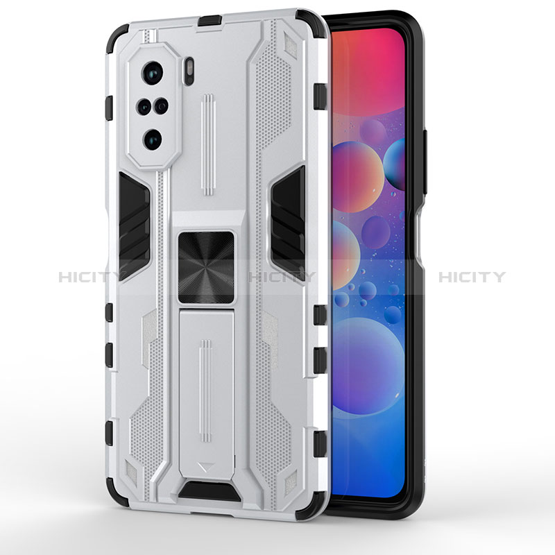 Funda Bumper Silicona y Plastico Mate Carcasa con Magnetico Soporte KC2 para Xiaomi Mi 11i 5G