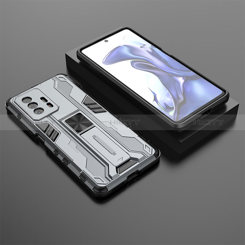 Funda Bumper Silicona y Plastico Mate Carcasa con Magnetico Soporte KC2 para Xiaomi Mi 11T 5G