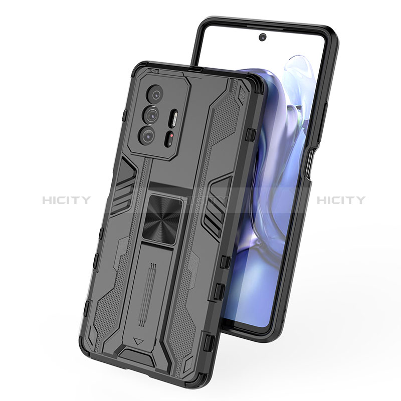 Funda Bumper Silicona y Plastico Mate Carcasa con Magnetico Soporte KC2 para Xiaomi Mi 11T 5G