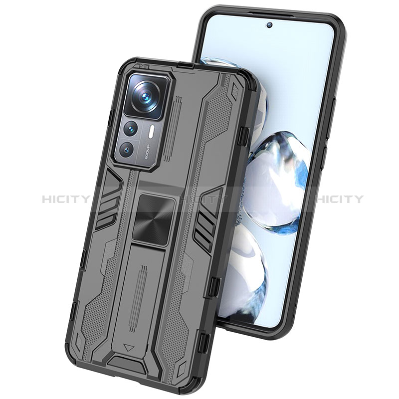 Funda Bumper Silicona y Plastico Mate Carcasa con Magnetico Soporte KC2 para Xiaomi Mi 12T 5G