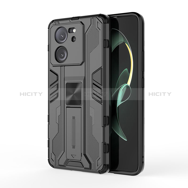 Funda Bumper Silicona y Plastico Mate Carcasa con Magnetico Soporte KC2 para Xiaomi Mi 13T Pro 5G