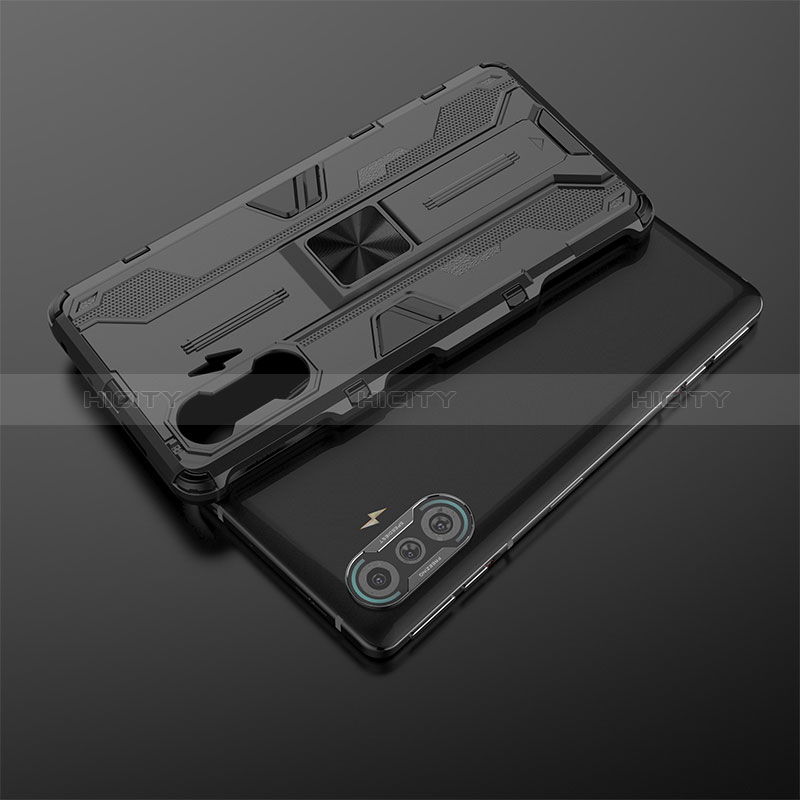 Funda Bumper Silicona y Plastico Mate Carcasa con Magnetico Soporte KC2 para Xiaomi Poco F3 GT 5G