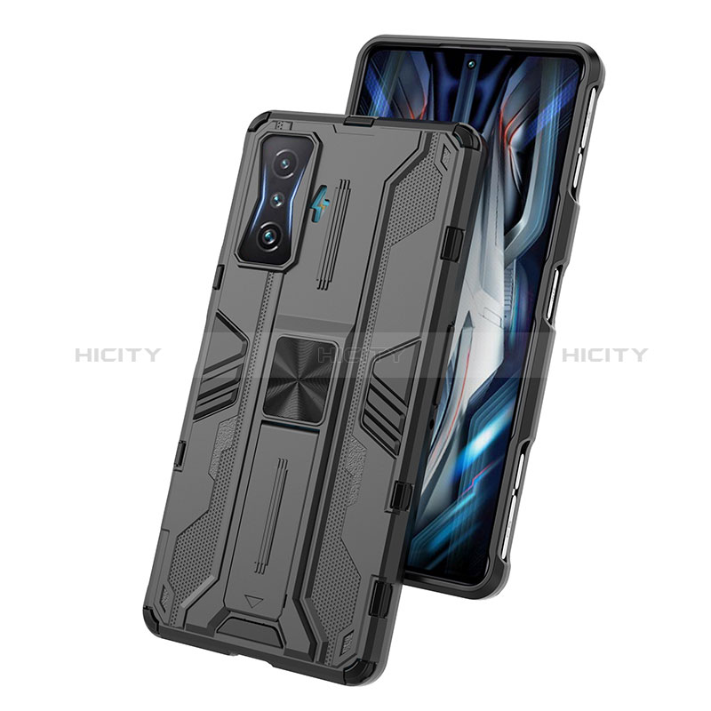 Funda Bumper Silicona y Plastico Mate Carcasa con Magnetico Soporte KC2 para Xiaomi Poco F4 GT 5G