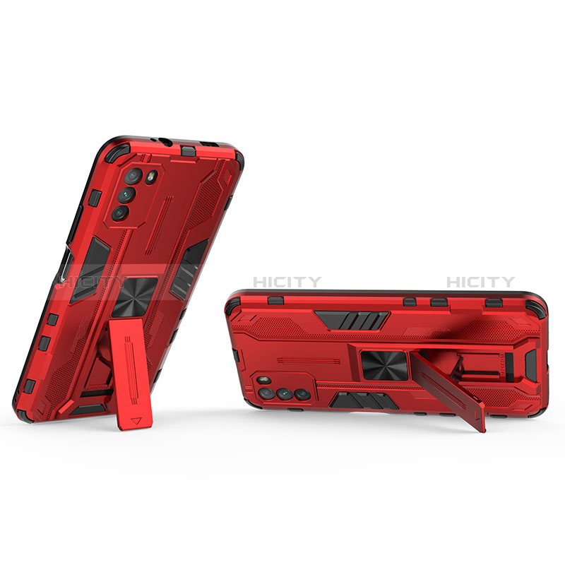 Funda Bumper Silicona y Plastico Mate Carcasa con Magnetico Soporte KC2 para Xiaomi Poco M3