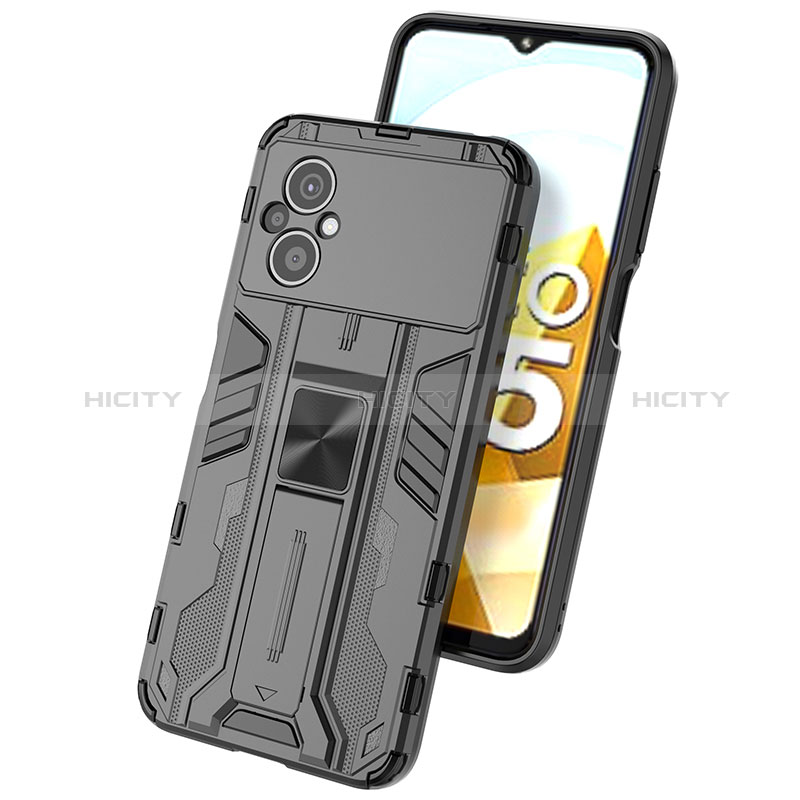 Funda Bumper Silicona y Plastico Mate Carcasa con Magnetico Soporte KC2 para Xiaomi Poco M5 4G