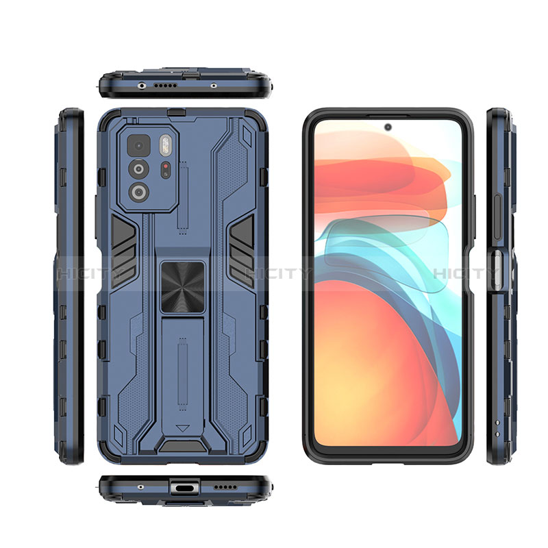 Funda Bumper Silicona y Plastico Mate Carcasa con Magnetico Soporte KC2 para Xiaomi Poco X3 GT 5G