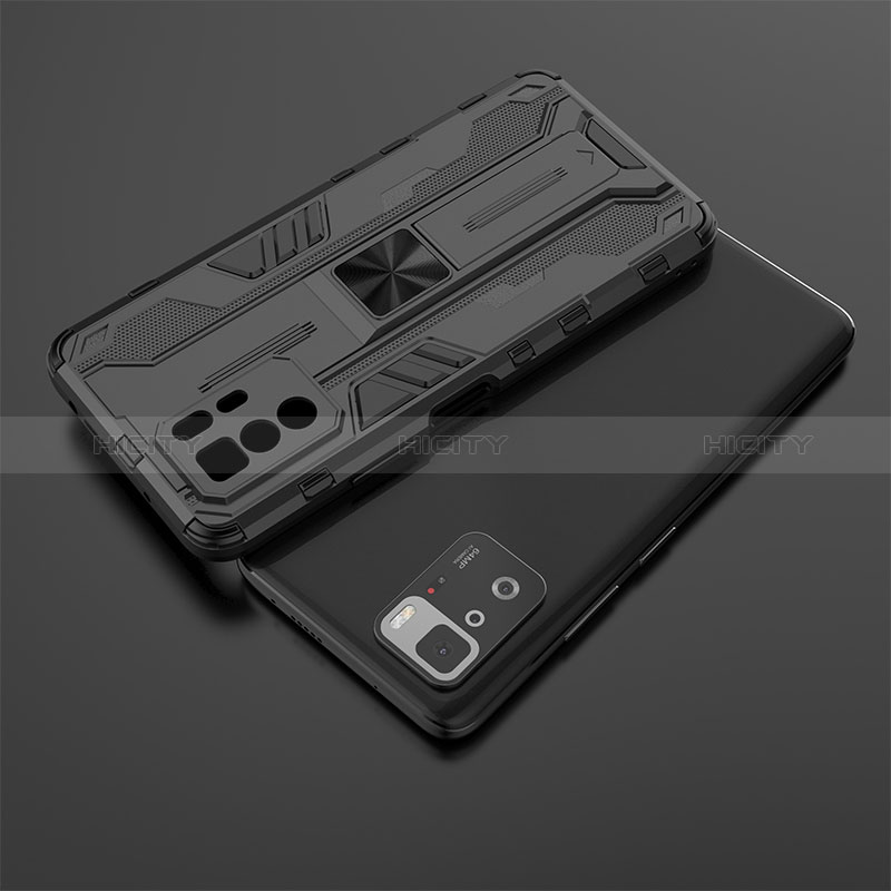 Funda Bumper Silicona y Plastico Mate Carcasa con Magnetico Soporte KC2 para Xiaomi Poco X3 GT 5G