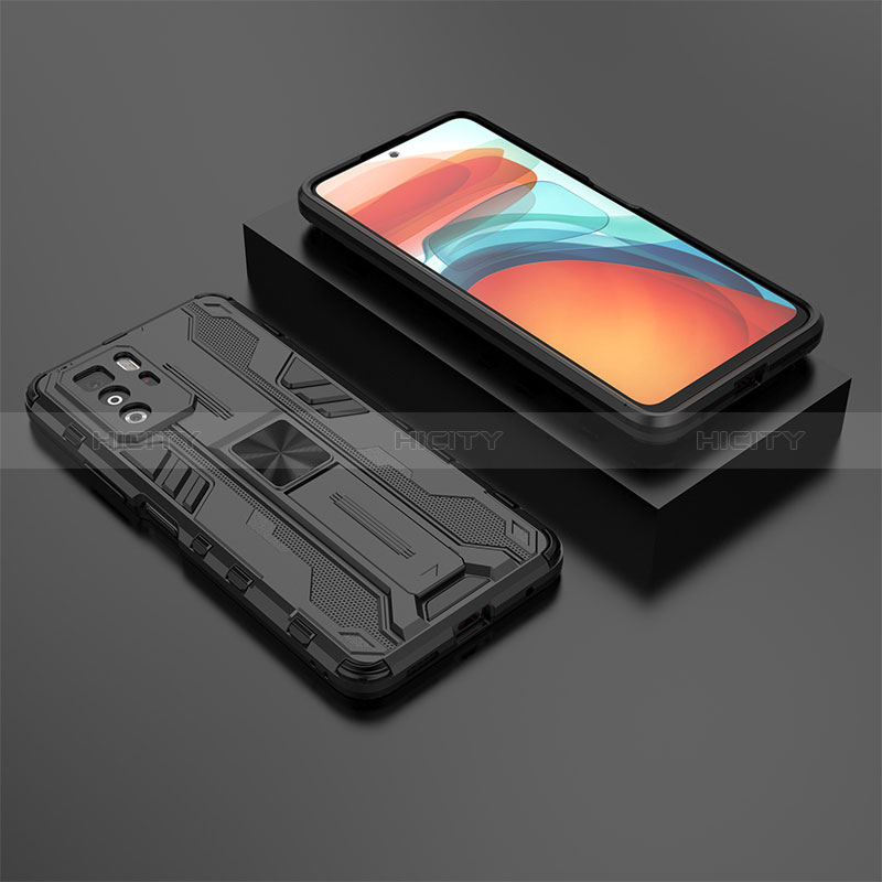 Funda Bumper Silicona y Plastico Mate Carcasa con Magnetico Soporte KC2 para Xiaomi Poco X3 GT 5G