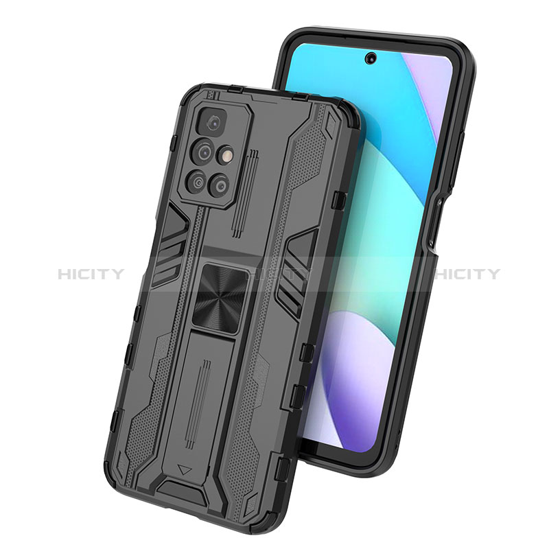 Funda Bumper Silicona y Plastico Mate Carcasa con Magnetico Soporte KC2 para Xiaomi Redmi 10 (2022)