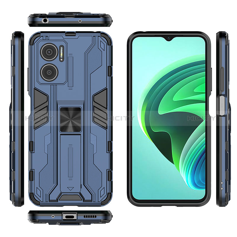 Funda Bumper Silicona y Plastico Mate Carcasa con Magnetico Soporte KC2 para Xiaomi Redmi 11 Prime 5G