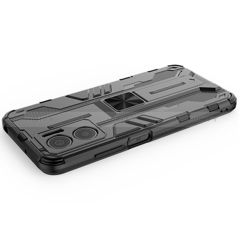 Funda Bumper Silicona y Plastico Mate Carcasa con Magnetico Soporte KC2 para Xiaomi Redmi 11 Prime 5G