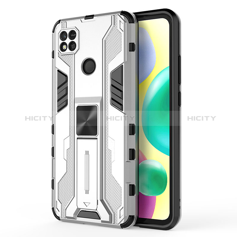 Funda Bumper Silicona y Plastico Mate Carcasa con Magnetico Soporte KC2 para Xiaomi Redmi 9 Activ