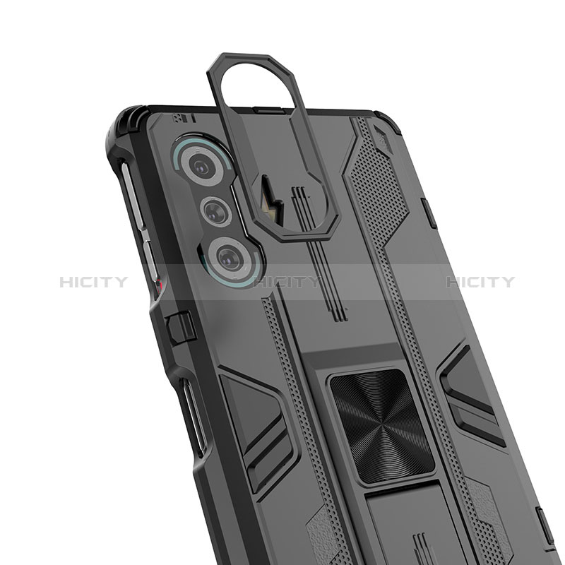 Funda Bumper Silicona y Plastico Mate Carcasa con Magnetico Soporte KC2 para Xiaomi Redmi K40 Gaming 5G