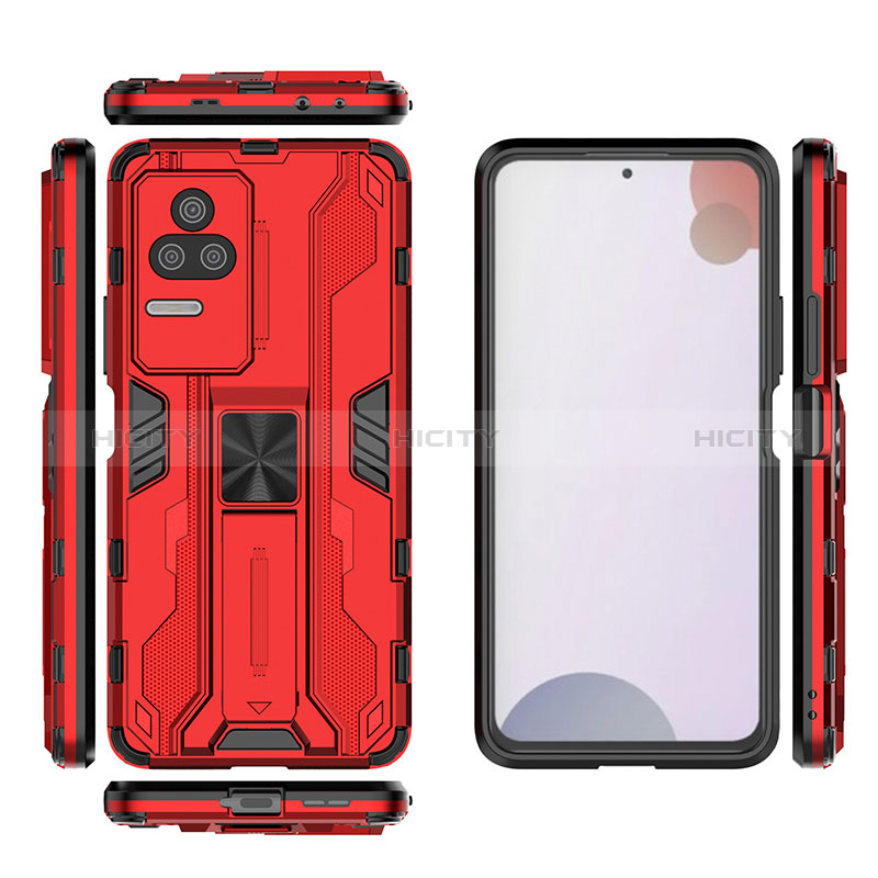 Funda Bumper Silicona y Plastico Mate Carcasa con Magnetico Soporte KC2 para Xiaomi Redmi K50 5G