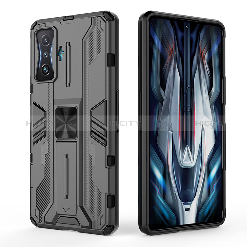 Funda Bumper Silicona y Plastico Mate Carcasa con Magnetico Soporte KC2 para Xiaomi Redmi K50 Gaming 5G