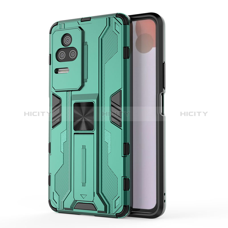 Funda Bumper Silicona y Plastico Mate Carcasa con Magnetico Soporte KC2 para Xiaomi Redmi K50 Pro 5G