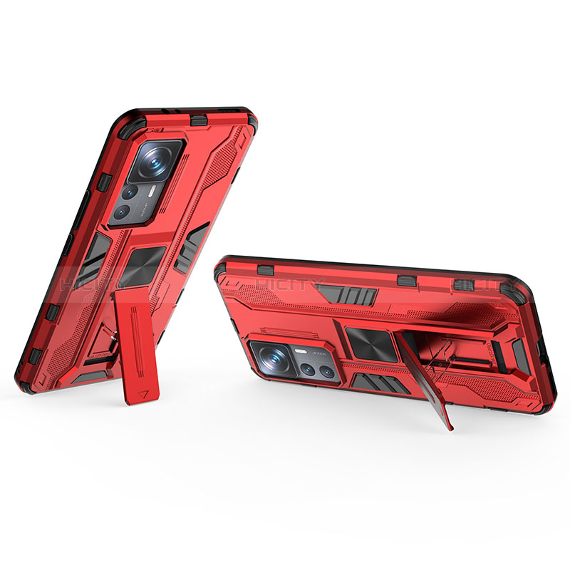 Funda Bumper Silicona y Plastico Mate Carcasa con Magnetico Soporte KC2 para Xiaomi Redmi K50 Ultra 5G