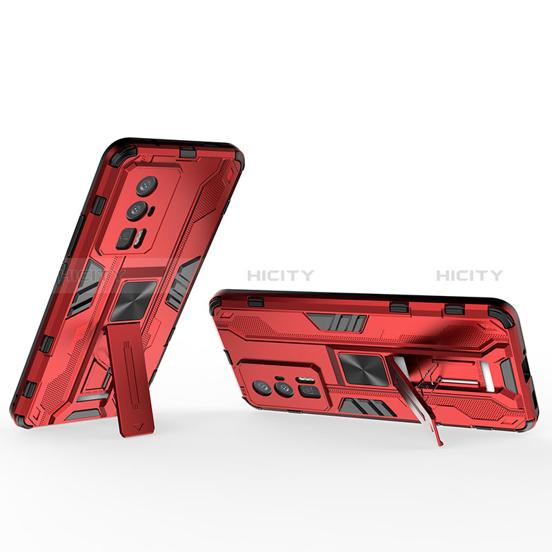 Funda Bumper Silicona y Plastico Mate Carcasa con Magnetico Soporte KC2 para Xiaomi Redmi K60 5G