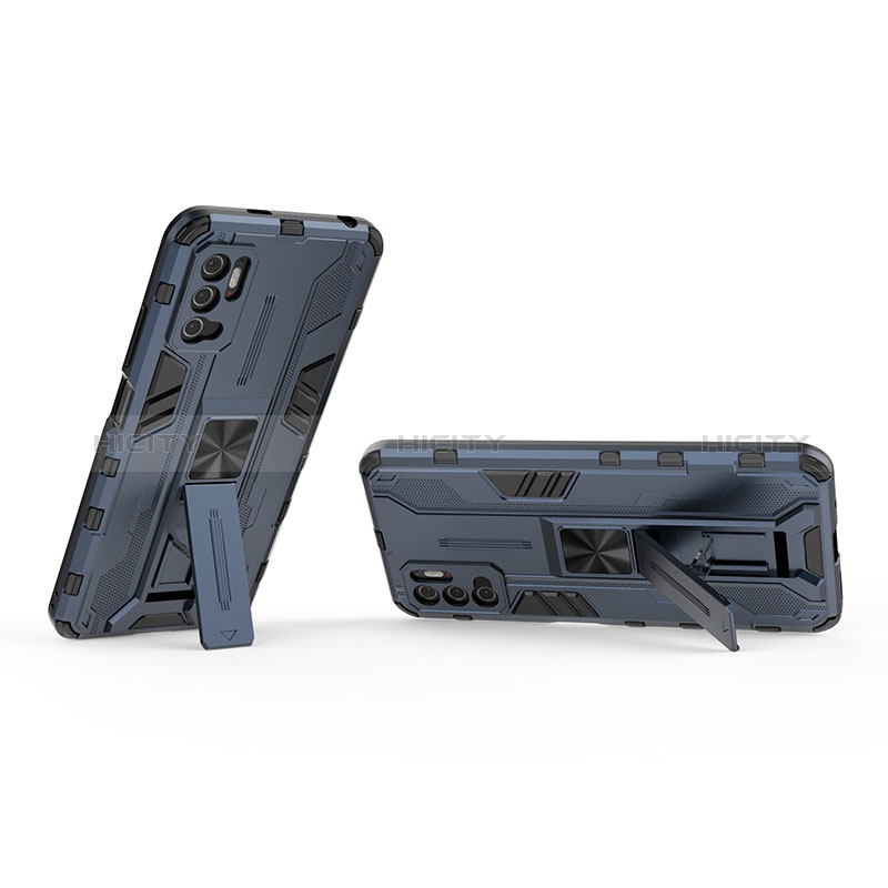 Funda Bumper Silicona y Plastico Mate Carcasa con Magnetico Soporte KC2 para Xiaomi Redmi Note 10 5G