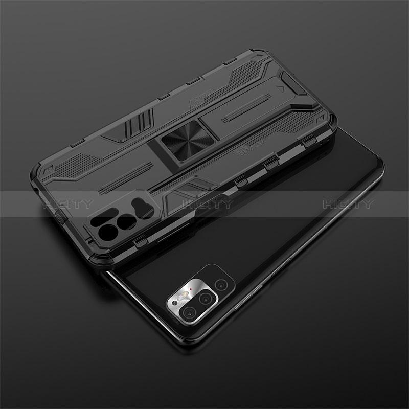 Funda Bumper Silicona y Plastico Mate Carcasa con Magnetico Soporte KC2 para Xiaomi Redmi Note 10 5G