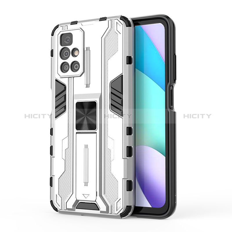 Funda Bumper Silicona y Plastico Mate Carcasa con Magnetico Soporte KC2 para Xiaomi Redmi Note 11 4G (2021)