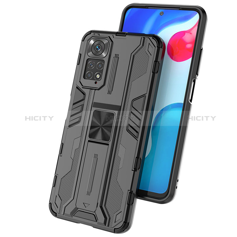 Funda Bumper Silicona y Plastico Mate Carcasa con Magnetico Soporte KC2 para Xiaomi Redmi Note 11 4G (2022)