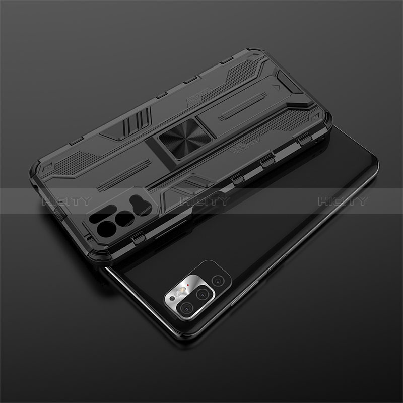 Funda Bumper Silicona y Plastico Mate Carcasa con Magnetico Soporte KC2 para Xiaomi Redmi Note 11 SE 5G