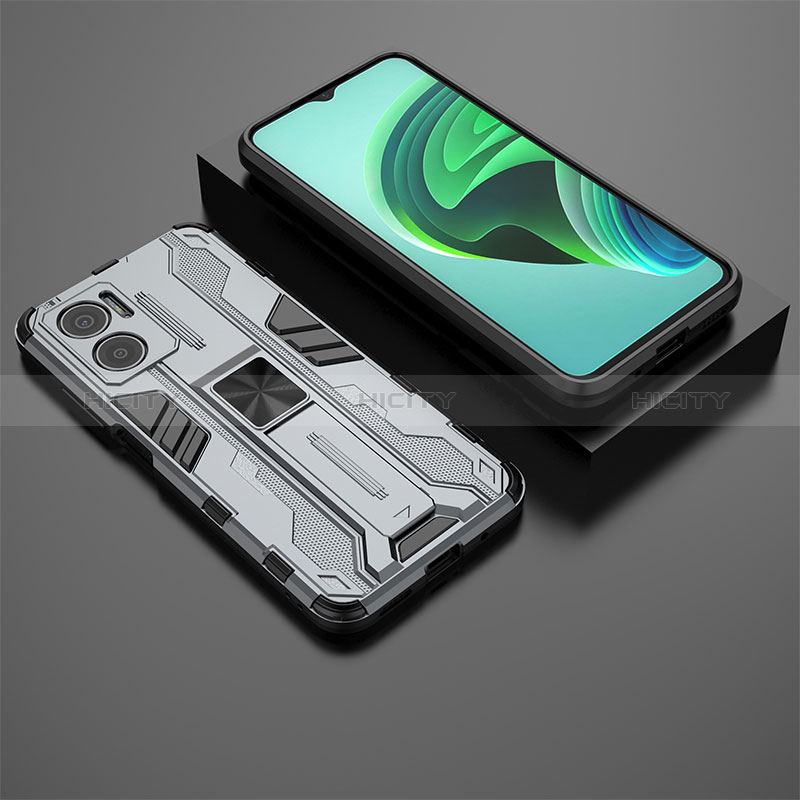 Funda Bumper Silicona y Plastico Mate Carcasa con Magnetico Soporte KC2 para Xiaomi Redmi Note 11E 5G