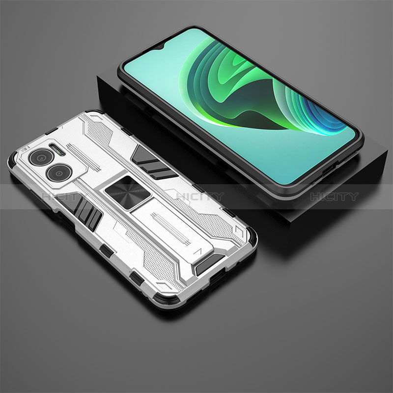 Funda Bumper Silicona y Plastico Mate Carcasa con Magnetico Soporte KC2 para Xiaomi Redmi Note 11E 5G