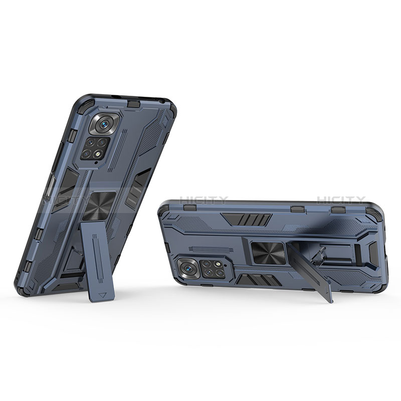 Funda Bumper Silicona y Plastico Mate Carcasa con Magnetico Soporte KC2 para Xiaomi Redmi Note 11S 4G