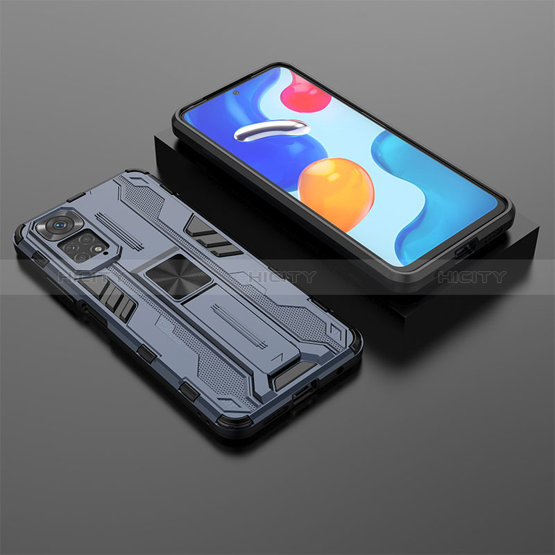 Funda Bumper Silicona y Plastico Mate Carcasa con Magnetico Soporte KC2 para Xiaomi Redmi Note 11S 4G