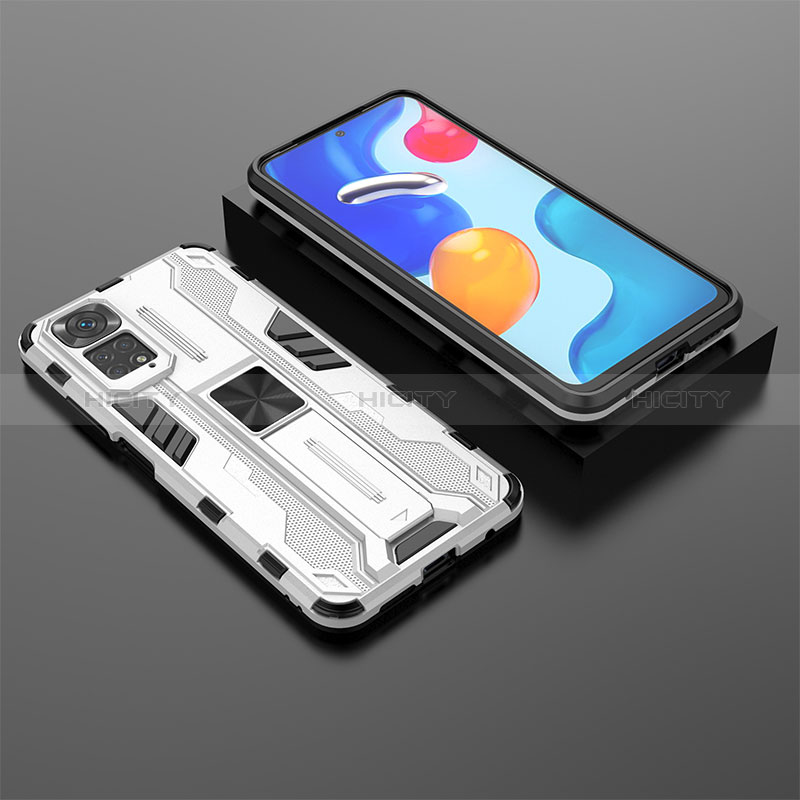 Funda Bumper Silicona y Plastico Mate Carcasa con Magnetico Soporte KC2 para Xiaomi Redmi Note 11S 4G