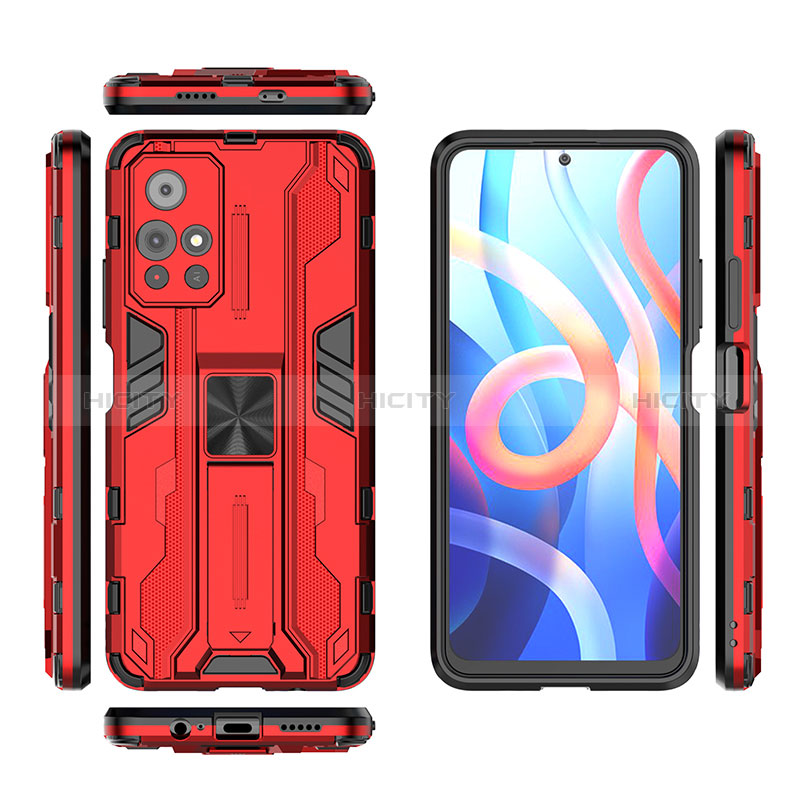 Funda Bumper Silicona y Plastico Mate Carcasa con Magnetico Soporte KC2 para Xiaomi Redmi Note 11T 5G