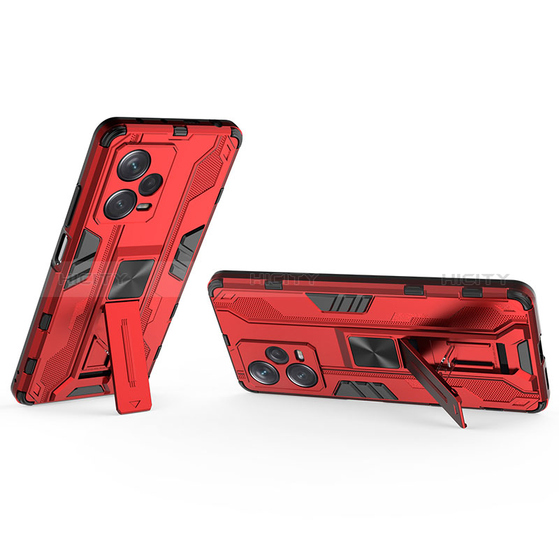 Funda Bumper Silicona y Plastico Mate Carcasa con Magnetico Soporte KC2 para Xiaomi Redmi Note 12 Explorer