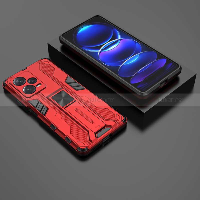 Funda Bumper Silicona y Plastico Mate Carcasa con Magnetico Soporte KC2 para Xiaomi Redmi Note 12 Explorer