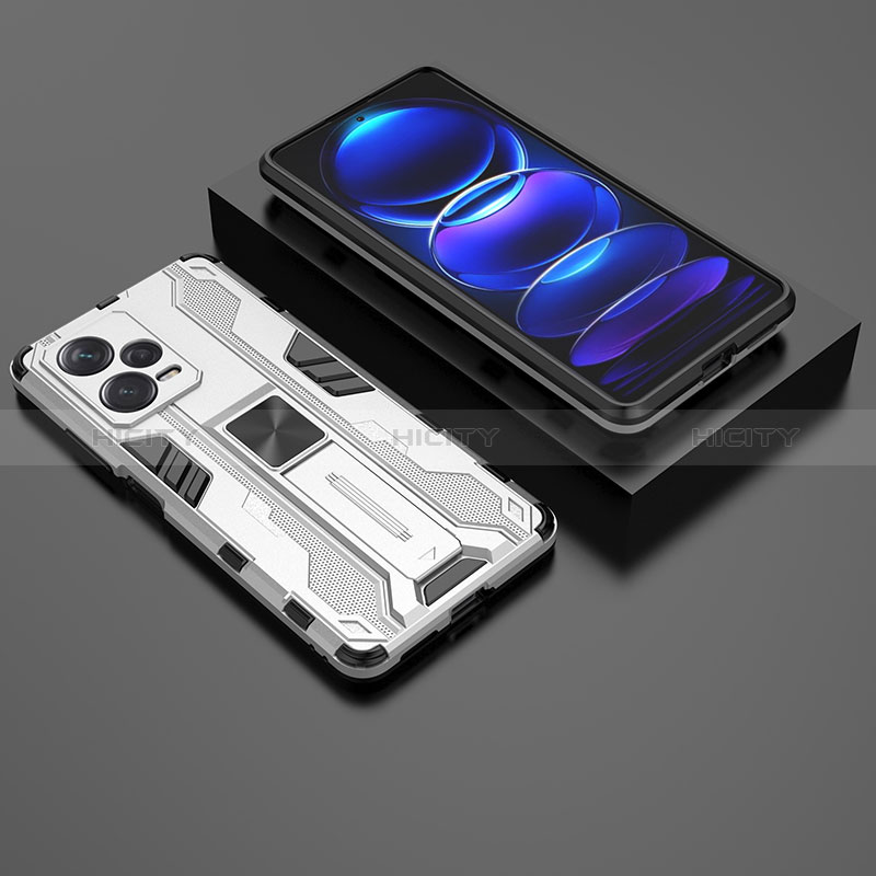 Funda Bumper Silicona y Plastico Mate Carcasa con Magnetico Soporte KC2 para Xiaomi Redmi Note 12 Explorer